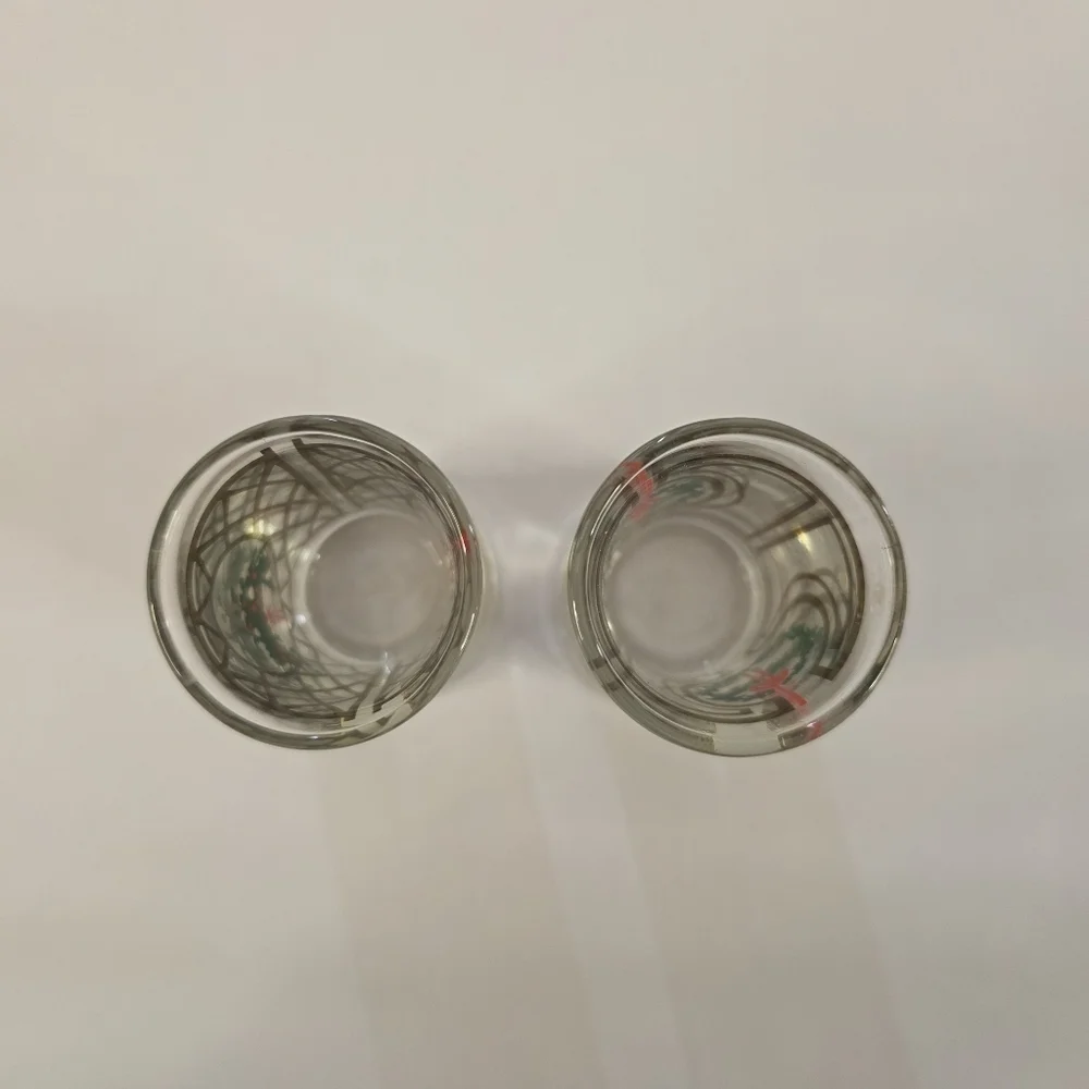 Holmegaard 1989 Christmas Dram Glasses Set of 2 Jette Frølich Holiday Denmark